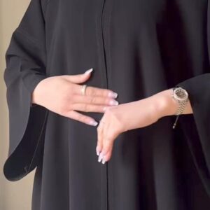 Royal luxe Pleated Collar Abaya- AL MASHA